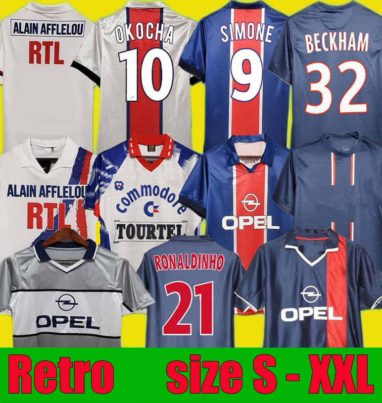 1993 94 1995 96 OKOCHA PSGS Retro SOCCER JERSEY LEROY ADAILTON Beckham 1998 99 2000 01 2002 03 90 92 classic RAI ANELKA Ibrahimovic camisas de futebol RONALDINHO SIMONE, 01/02 3rd
1993 94 1995 96 OKOCHA PSGS Retro SOCCER JERSEY LEROY ADAILTON Beckham 1998 99 2000 01 2002 03 90 92 classic RAI ANELKA Ibrahimovic camisas de futebol RONALDINHO SIMONE, 01/02 3rd