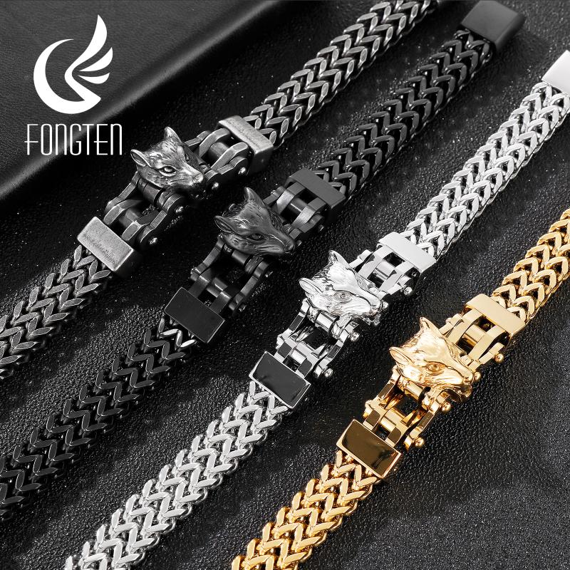 Link, Chain Fongten Animal Wolf Head Mesh Men Bracelet Shiny & Matte Stainless Steel Punk Style Male Fashion Jewelry
Link, Chain Fongten Animal Wolf Head Mesh Men Bracelet Shiny & Matte Stainless Steel Punk Style Male Fashion Jewelry