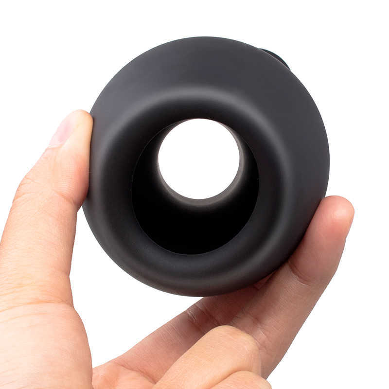 Hollow Butt Plugs Vagina Dilator Speculum Prostate Massage Huge Silicone Anal Sex Toys 60° Angle Outdoor Anus Plug Gay Douche Y201118