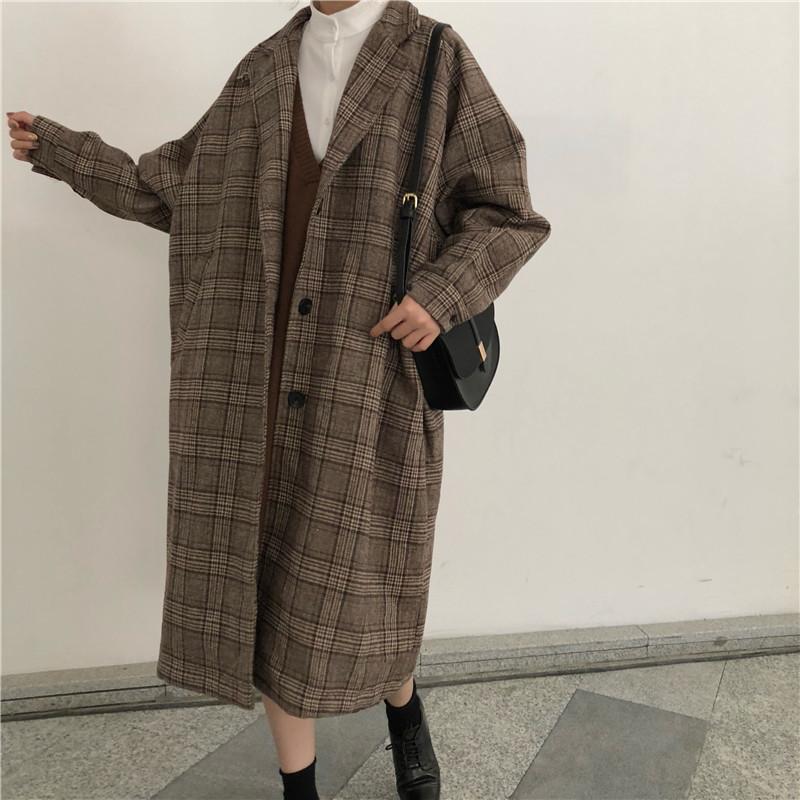 Women's Wool & Blends Autumn Winter Plaid Coat Fashion Long Woolen Loose Female Jackets Outw Abrigo Mujer, Khaki color
Women's Wool & Blends Autumn Winter Plaid Coat Fashion Long Woolen Loose Female Jackets Outw Abrigo Mujer, Khaki color