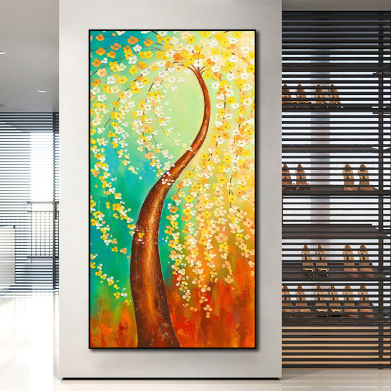 Rich Tree Canvas Painting Wall Art For Living Room Entrance Modern Decorative Paintings Landscape Posters And Prints