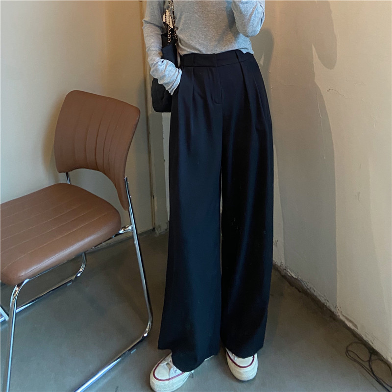 Nomikuma Causal Solid Women Suit Pants Korean High Waist Elegant Long Trousers Autumn Work Wear Straight Pants New 6C640 210427