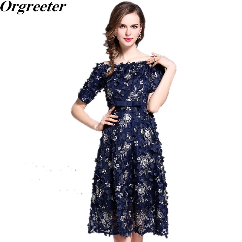 Women Summer 3D Flower Appliques Short Sleeve Embroidery Dresses Sexy Off the shoulder Office Lady Party Dress 210525, Picture color
Women Summer 3D Flower Appliques Short Sleeve Embroidery Dresses Sexy Off the shoulder Office Lady Party Dress 210525, Picture color