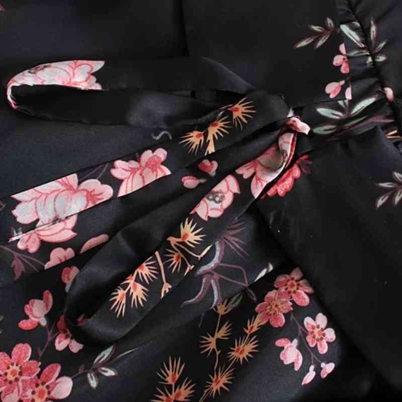 Spring Women Floral Print V Neck Sashes Satin Mini Dress Female Lantern Sleeve Clothes Vintage Lady Loose Vestido D7271 210430