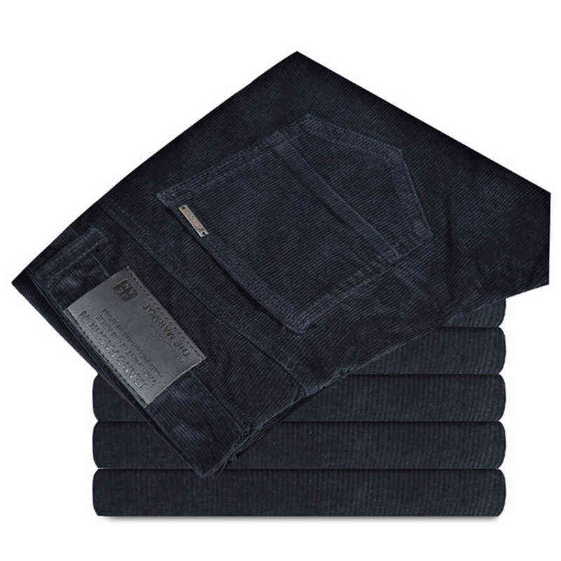 High Quality Autumn and Winter Male Business Men's Trousers Straight Corduroy Pants Breathable Casual Pants 211112