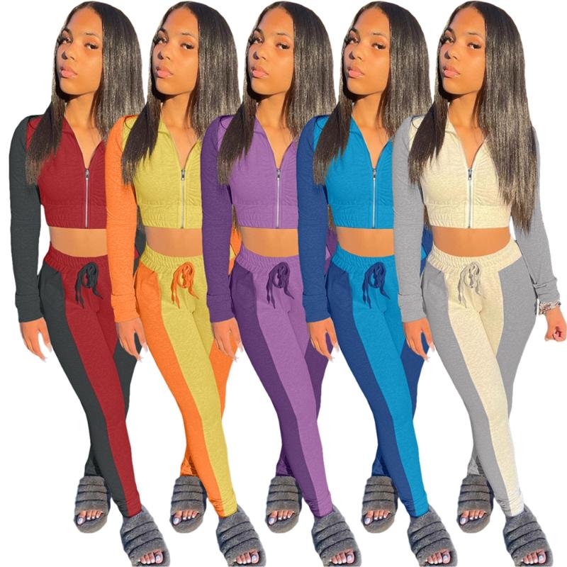 Women's Two Piece Pants Somoshein Clothing Elastic Pant Sets Patchwork Woman Tracksuit Zipper Jacket Casual Set Wholesale Drop, White
Women's Two Piece Pants Somoshein Clothing Elastic Pant Sets Patchwork Woman Tracksuit Zipper Jacket Casual Set Wholesale Drop, White