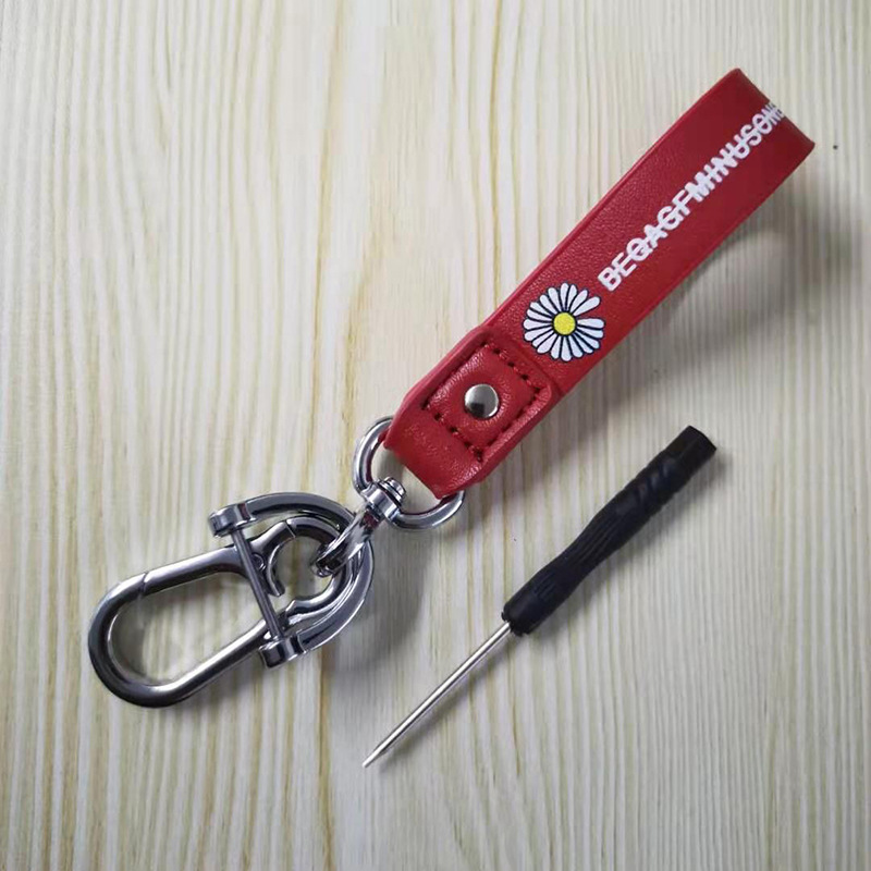 Creative Boutique Car KeyRings Personalized Color Printing Real Super Fiber Leather Waist Hanging Car Accessories