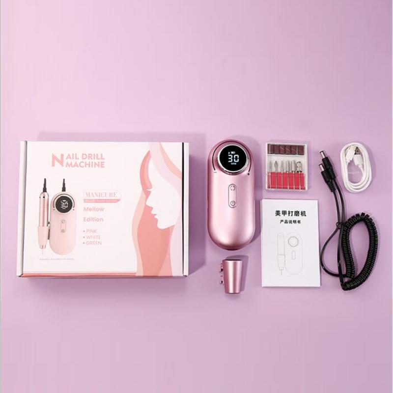 Nail Drill & Accessories 30000RPM Machine Rechargeable Pedicure File Apparatus LCD Display Tools Manicure Polisher Pen
