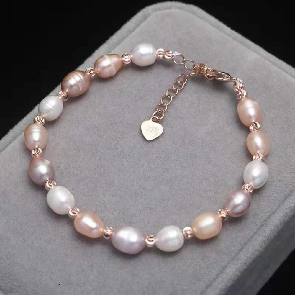 Hand string bracelet Fresh water pearl bracelet meter shaped Pearl Bracelet female adjustable gift for mother goddess