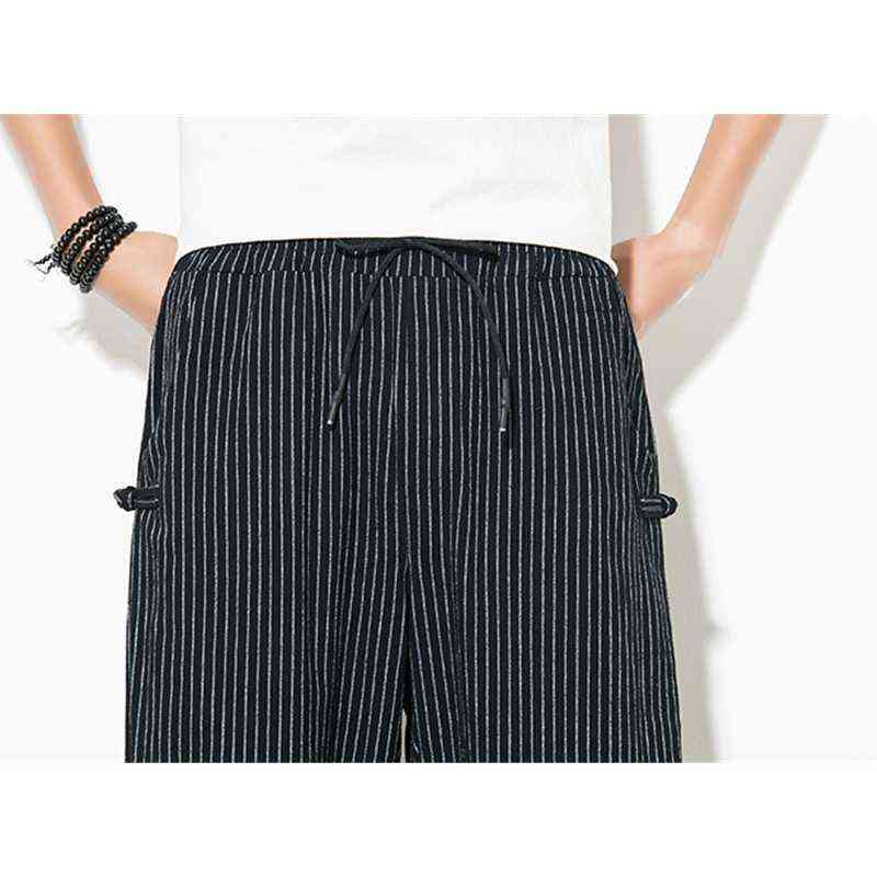 BOLUBAO Summer Men Pants Harem Loose Linen Thin Striped Jogger Sweatpants Breathable Plus Size Casual Harem Pants Male 211119