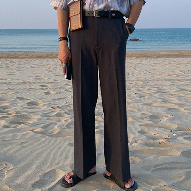 IEFB summer suit pants men's thin Korean fashion loose casual trousers wide leg pants straight business pants 210524