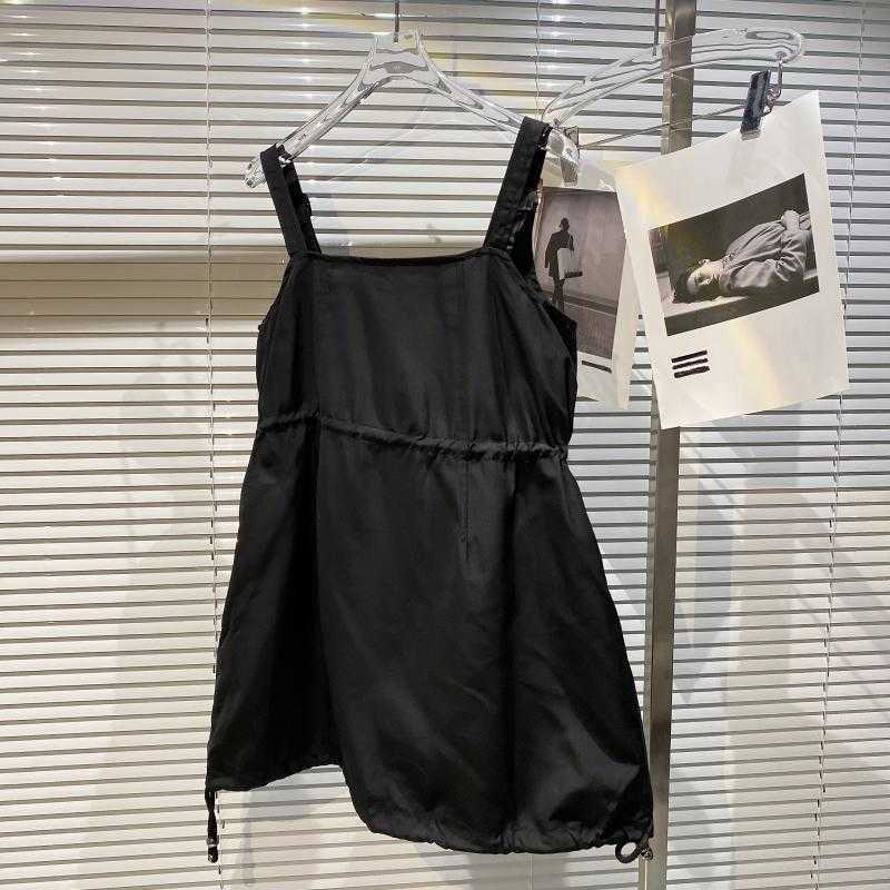 DEAT Women Strap Drawstring Personality Zipper Dress Sleeveless Arrivals Lady Sexy Fashion Spring Summer 11D511 210709