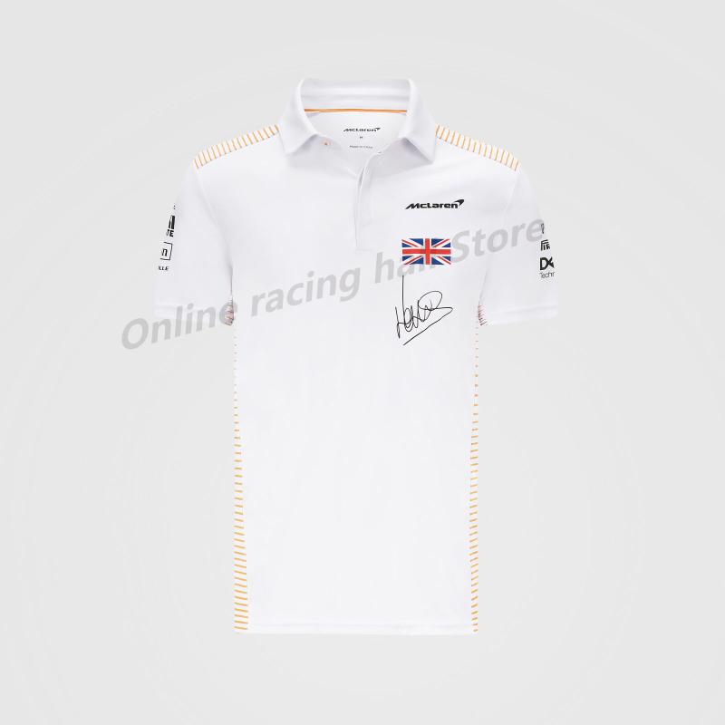 Men's Polos F1 Summer Formula One Shirt McLaren Official Website 2021 Team Button Short Sleeve Latest Racing Suit Breathable