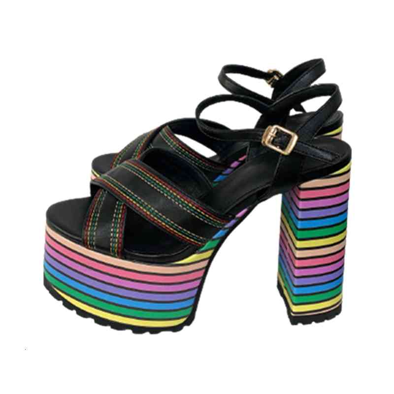 Sandals Rainbow platform sandals women will see peep shoes toe thick gladiator sexy party high heels MNI1, 1# shoe box
Sandals Rainbow platform sandals women will see peep shoes toe thick gladiator sexy party high heels MNI1, 1# shoe box