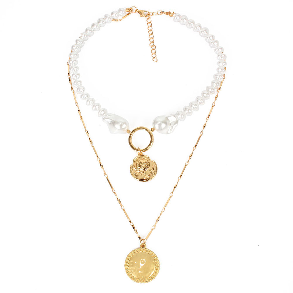 Golden Queen Coin Pendant Necklaces Simple Fashion Hoop Neck Shaped Pearl Multilayer Clavicle Chain Wild Beaded Handmade Necklace Jewelry Gi, Silver
Golden Queen Coin Pendant Necklaces Simple Fashion Hoop Neck Shaped Pearl Multilayer Clavicle Chain Wild Beaded Handmade Necklace Jewelry Gi, Silver