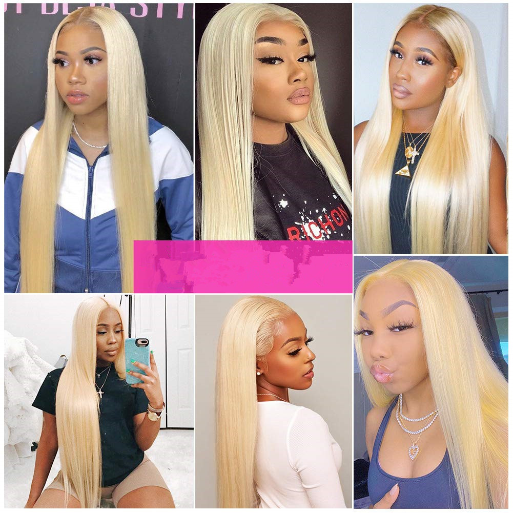 613 Blonde Synthetic Lace Front Frontal Wig Simulation Human Hair Lacefront Wigs 14~26 Inches RXG9171
