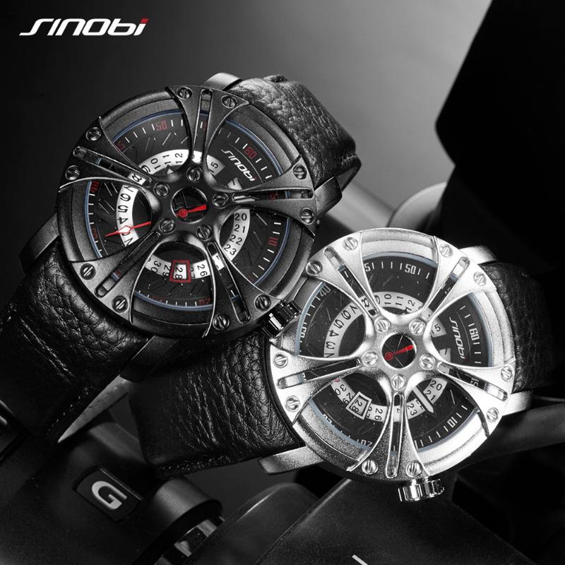 Wristwatches SINOBI Top Brand Car Creative Design Men's Fashion Watches Calender Man Quartz Sport Leather Strap Male Clock, Slivery;brown
Wristwatches SINOBI Top Brand Car Creative Design Men's Fashion Watches Calender Man Quartz Sport Leather Strap Male Clock, Slivery;brown