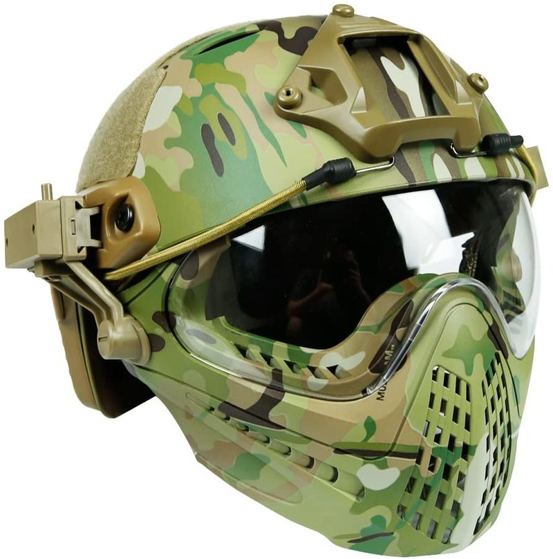 PJ Tactical Fast Helmet & Full-Covered Protective Army Combat Airsoft Paintball Helmet Protect Ears with Mask Goggle, Black
PJ Tactical Fast Helmet & Full-Covered Protective Army Combat Airsoft Paintball Helmet Protect Ears with Mask Goggle, Black