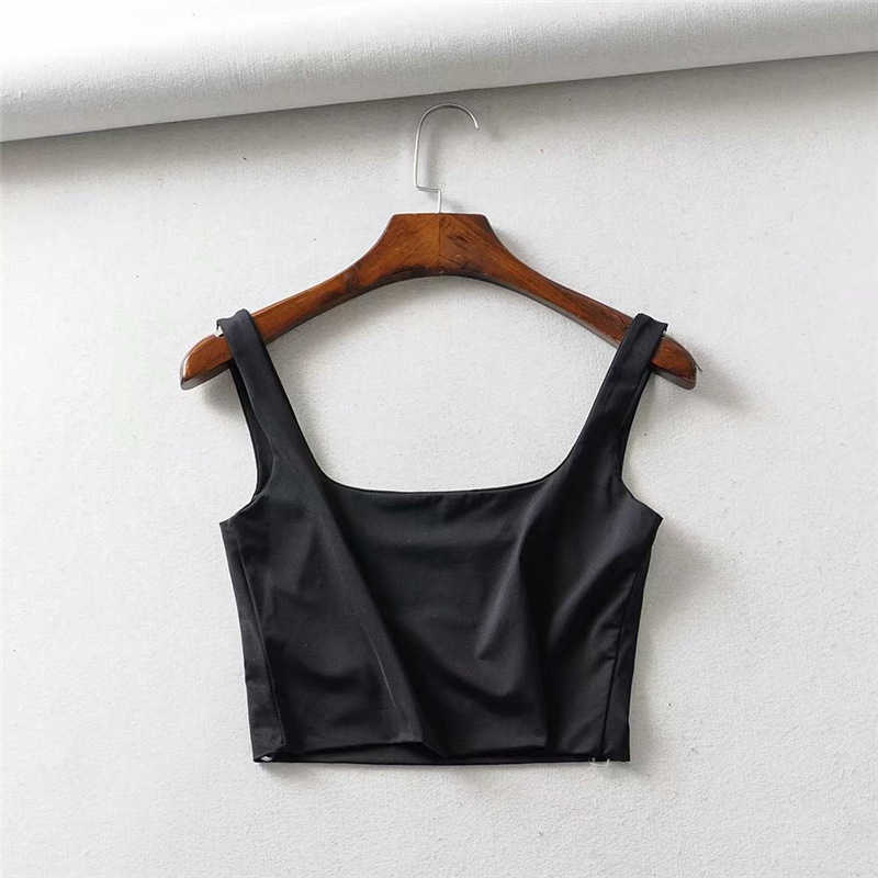 Summer Fashion Women Sexy Sling Personalized Buckle Straps Crop Tops Tank Summer Casual Sleeveless Short Vest Clubwear 210625