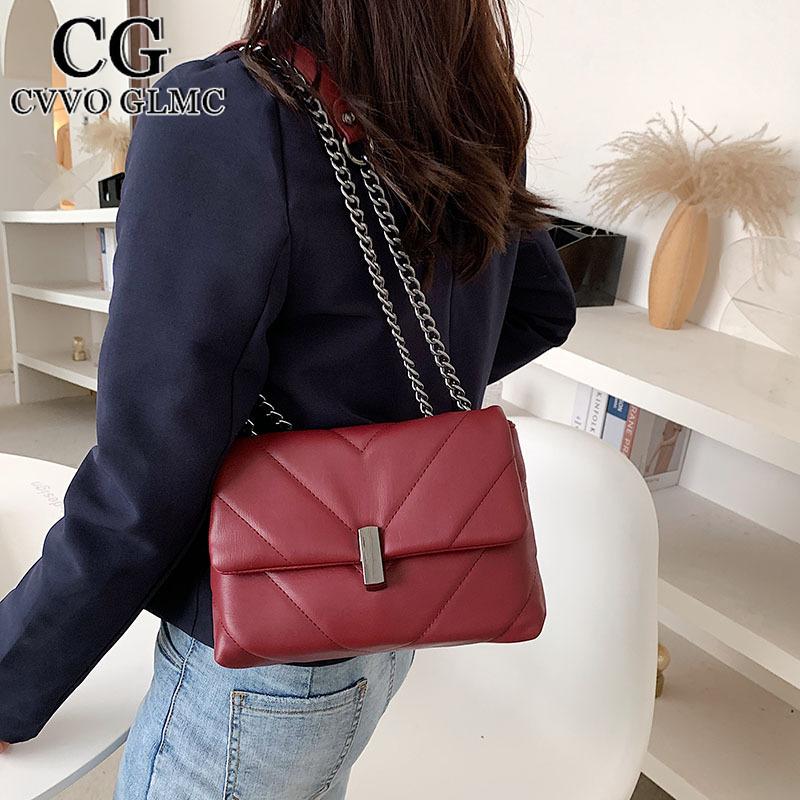 Evening Bags Cvvo Glmc Classic Chain Design PU Leather Crossbody For Women 2021 Solid Color Shoulder Handbags And Purses Female
Evening Bags Cvvo Glmc Classic Chain Design PU Leather Crossbody For Women 2021 Solid Color Shoulder Handbags And Purses Female