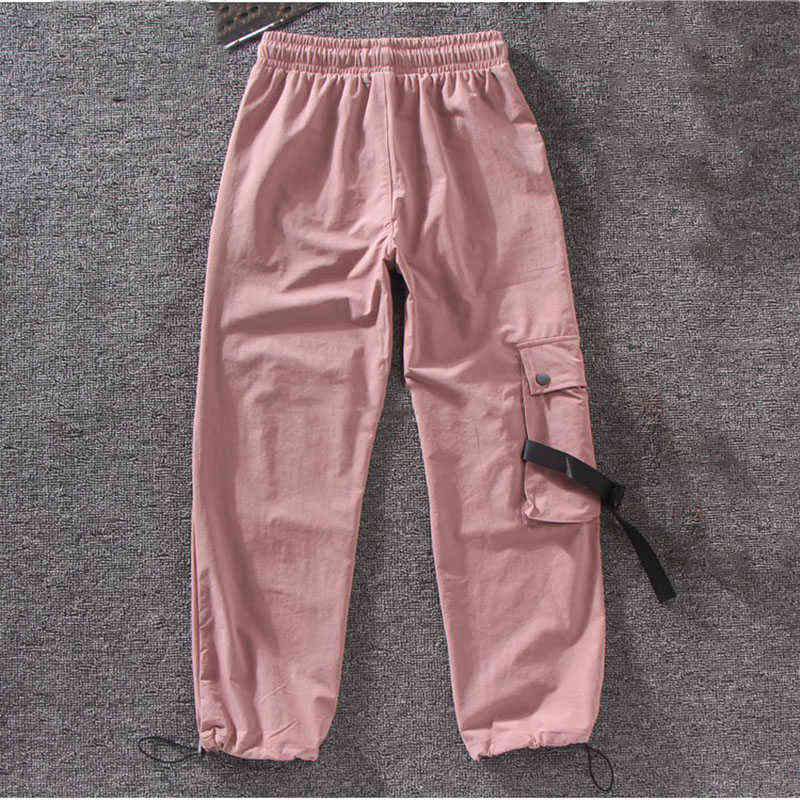 Autumn Streetwear embroidery Cargo Pants Women Harajuku BF Loose Big Pocket Hearm High Waist Female Trousers 211115