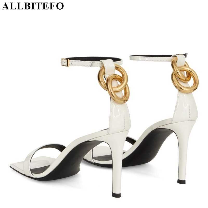 ALLBITEFO Heel Height 7.5/9.5CM Golden Chain Women Heels Shoes Sandals Microfiber Fashion Sexy High Heel Shoes Women Sandals 210611, Heel height 7.5cm
ALLBITEFO Heel Height 7.5/9.5CM Golden Chain Women Heels Shoes Sandals Microfiber Fashion Sexy High Heel Shoes Women Sandals 210611, Heel height 7.5cm
