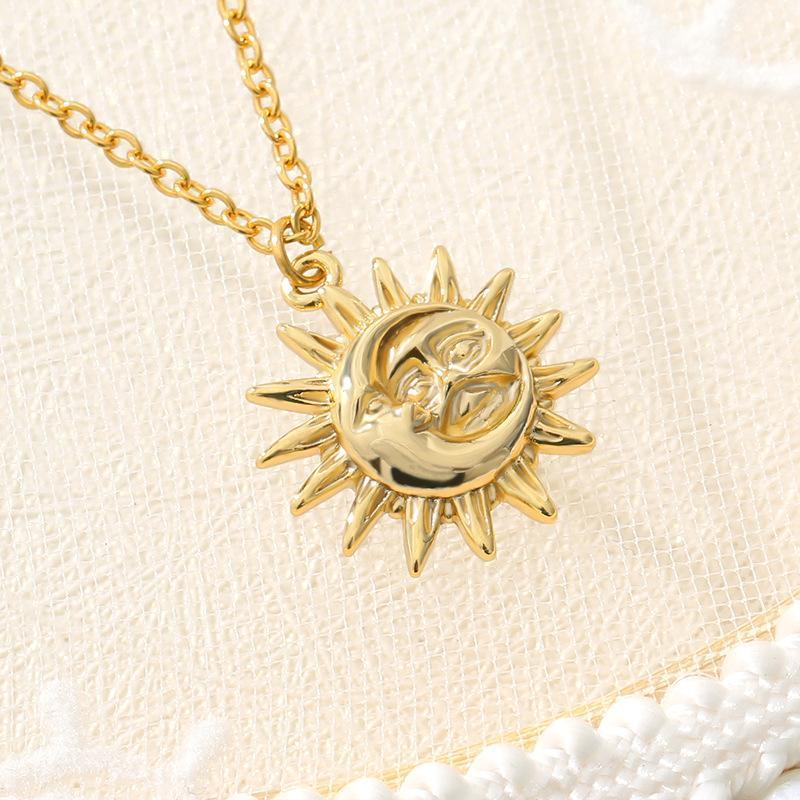Gold Moon And Sun Charm Sunburst Necklace Bohemia Jewelry Stainless Steel Chain Friendship Friend Gifts Chains
Gold Moon And Sun Charm Sunburst Necklace Bohemia Jewelry Stainless Steel Chain Friendship Friend Gifts Chains