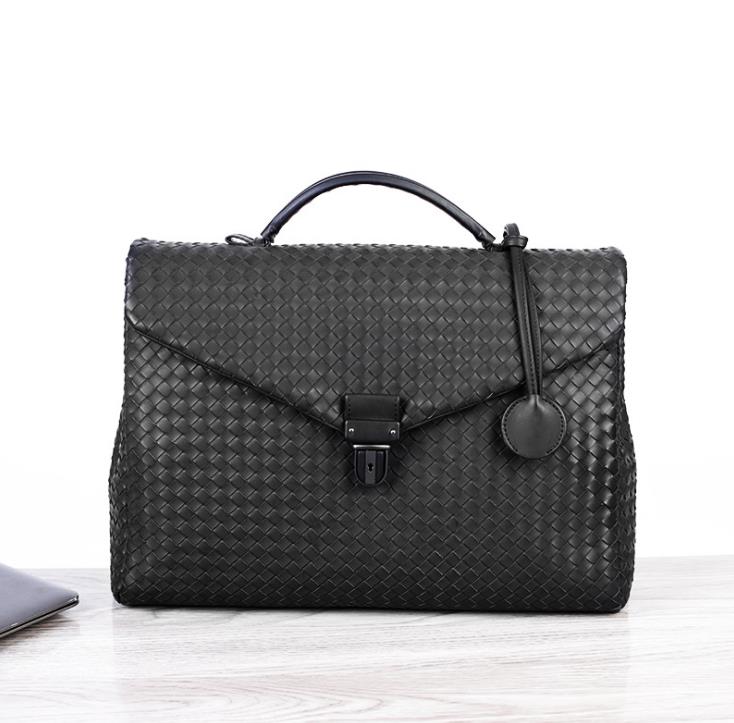 Woven Handbag Business Men Bags Briefcase Casual Flip Computer Messenger Bag, Black
Woven Handbag Business Men Bags Briefcase Casual Flip Computer Messenger Bag, Black