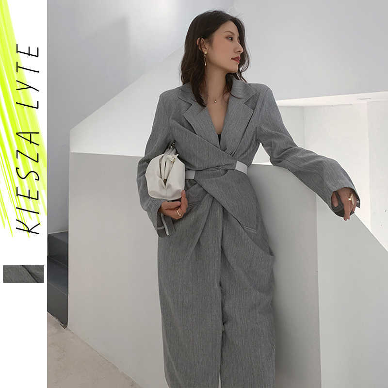 Women Gray Pleated Knot Long Elegant Dress V-collar Sleeve Loose Fit Fashion Spring Summer bodycon dress 210608
Women Gray Pleated Knot Long Elegant Dress V-collar Sleeve Loose Fit Fashion Spring Summer bodycon dress 210608