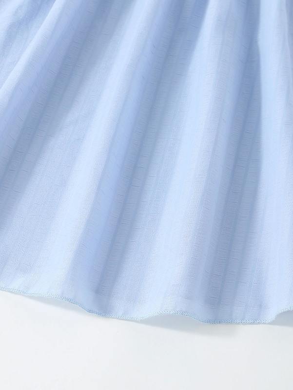 Girls Off Shoulder Puff Sleeve Frill Trim Dress SHE