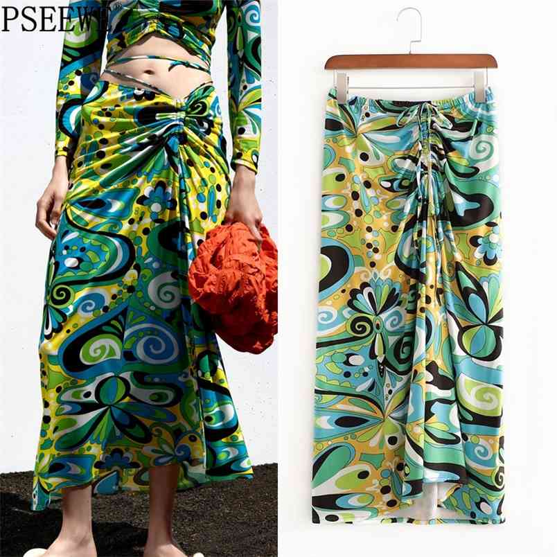 Long Skirt Women Summer Vintage Green Print Draped High Waist Woman Elastic Ruched Front Slit s 210519
Long Skirt Women Summer Vintage Green Print Draped High Waist Woman Elastic Ruched Front Slit s 210519