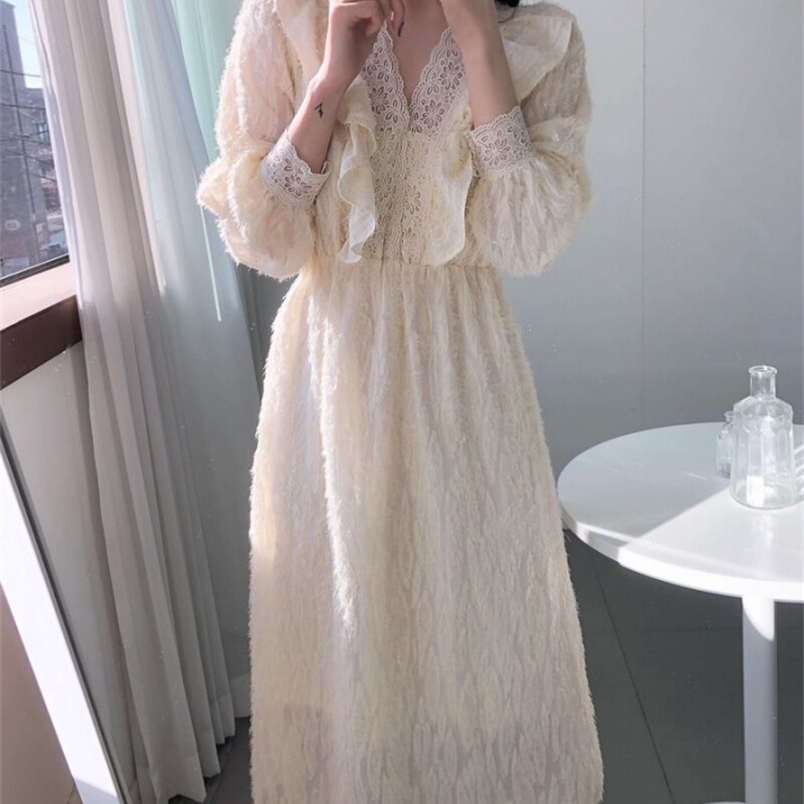 Korean Elegant Tassel Sexy V-Neck Office Lady Women Puff Sleeve Party Dresses Casual Slim Ruffles Dress Female Vestidos 210519, Photo color
Korean Elegant Tassel Sexy V-Neck Office Lady Women Puff Sleeve Party Dresses Casual Slim Ruffles Dress Female Vestidos 210519, Photo color