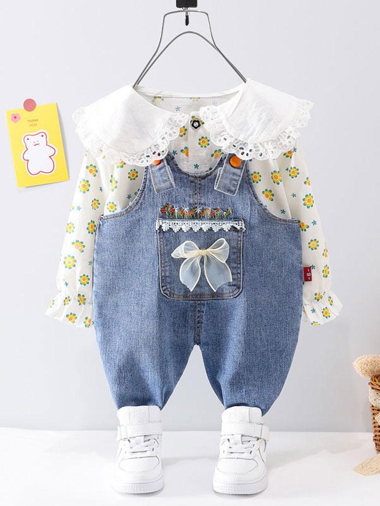 Clothing Sets Kids Set Infant Toldder Baby Girls Cute Long Sleeve Floral Tops + Denim Overalls Children Prnited Blouse Pan, Pink
Clothing Sets Kids Set Infant Toldder Baby Girls Cute Long Sleeve Floral Tops + Denim Overalls Children Prnited Blouse Pan, Pink
