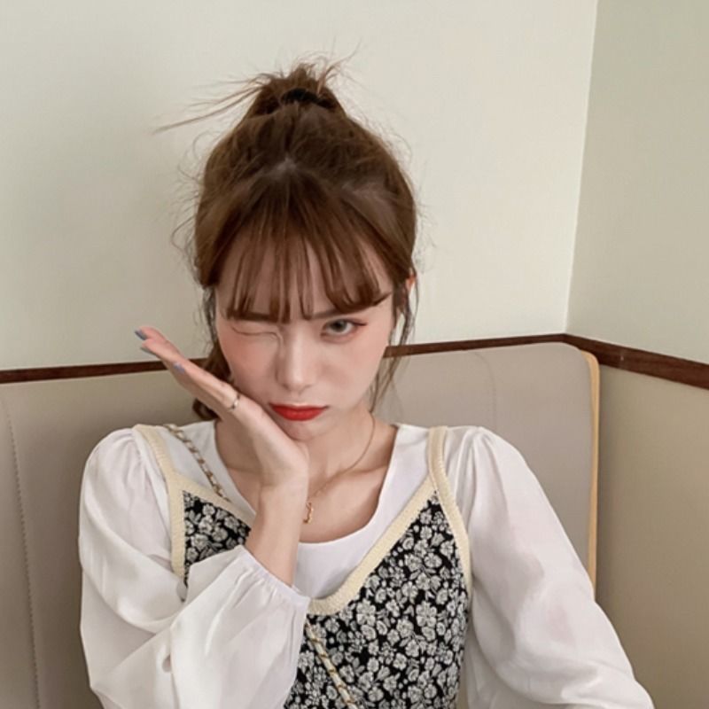 Nomikuma Korean Autumn Women 2pieces Blouse Sets Long Sleeve O-neck Causal Pullover Shirt + Floral Sling Vest New 6D279 210427