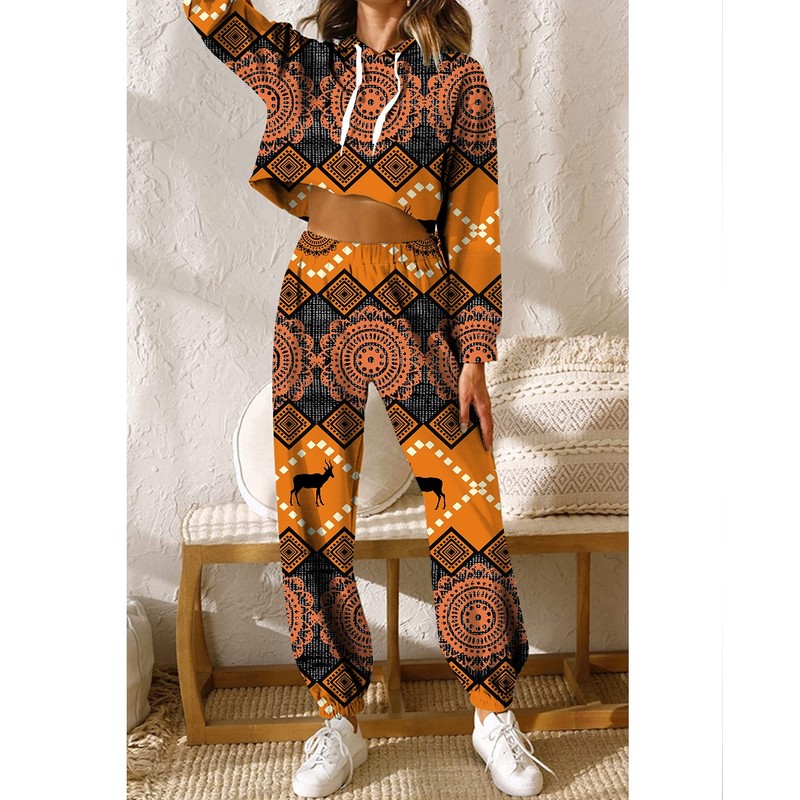 Orange pattern women's pants autumn and winter women's sportswear thickened fleece cotton jacket 2-piece sweatshirt and pants hoodie set, White
Orange pattern women's pants autumn and winter women's sportswear thickened fleece cotton jacket 2-piece sweatshirt and pants hoodie set, White