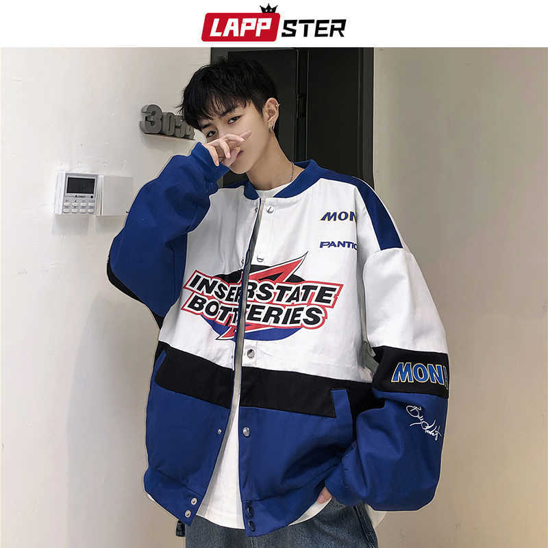 LAPPSTER Men Patchwork Streetwear Bomber Jackets Autumn Mens Korean Fashions Windbreaker Harajuku Hip Hop Jackets Coats 210818