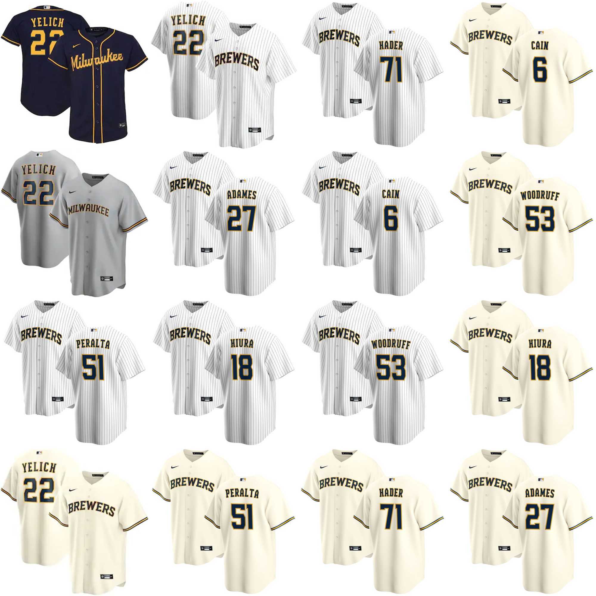 Milwaukee Brewers Baseball Jerseys Christian Yelich Jersey Willy Adames Josh Hader Lorenzo Cain Keston Hiura Brandon Woodruff Freddy Peralta Stitched, Blue;black
Milwaukee Brewers Baseball Jerseys Christian Yelich Jersey Willy Adames Josh Hader Lorenzo Cain Keston Hiura Brandon Woodruff Freddy Peralta Stitched, Blue;black