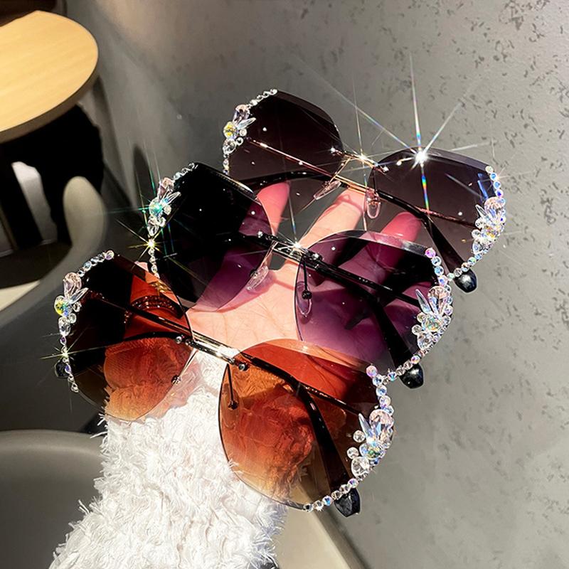 Sunglasses Fashion Ladies Men Retro Cut Lenses Brand Design Frameless Rhinestone Gradient
Sunglasses Fashion Ladies Men Retro Cut Lenses Brand Design Frameless Rhinestone Gradient