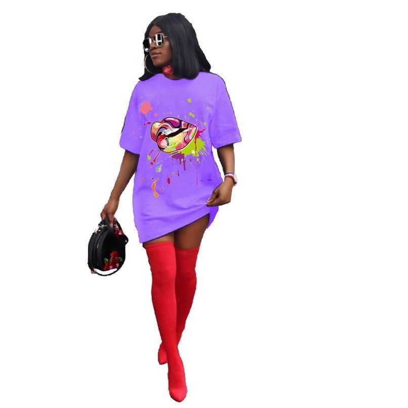 T Shirt Dress Women Short Hip Hop Lip Printed Long Loose V Neck Sexy Mini Robe Camiseta Vestidos 210525, Purple
T Shirt Dress Women Short Hip Hop Lip Printed Long Loose V Neck Sexy Mini Robe Camiseta Vestidos 210525, Purple