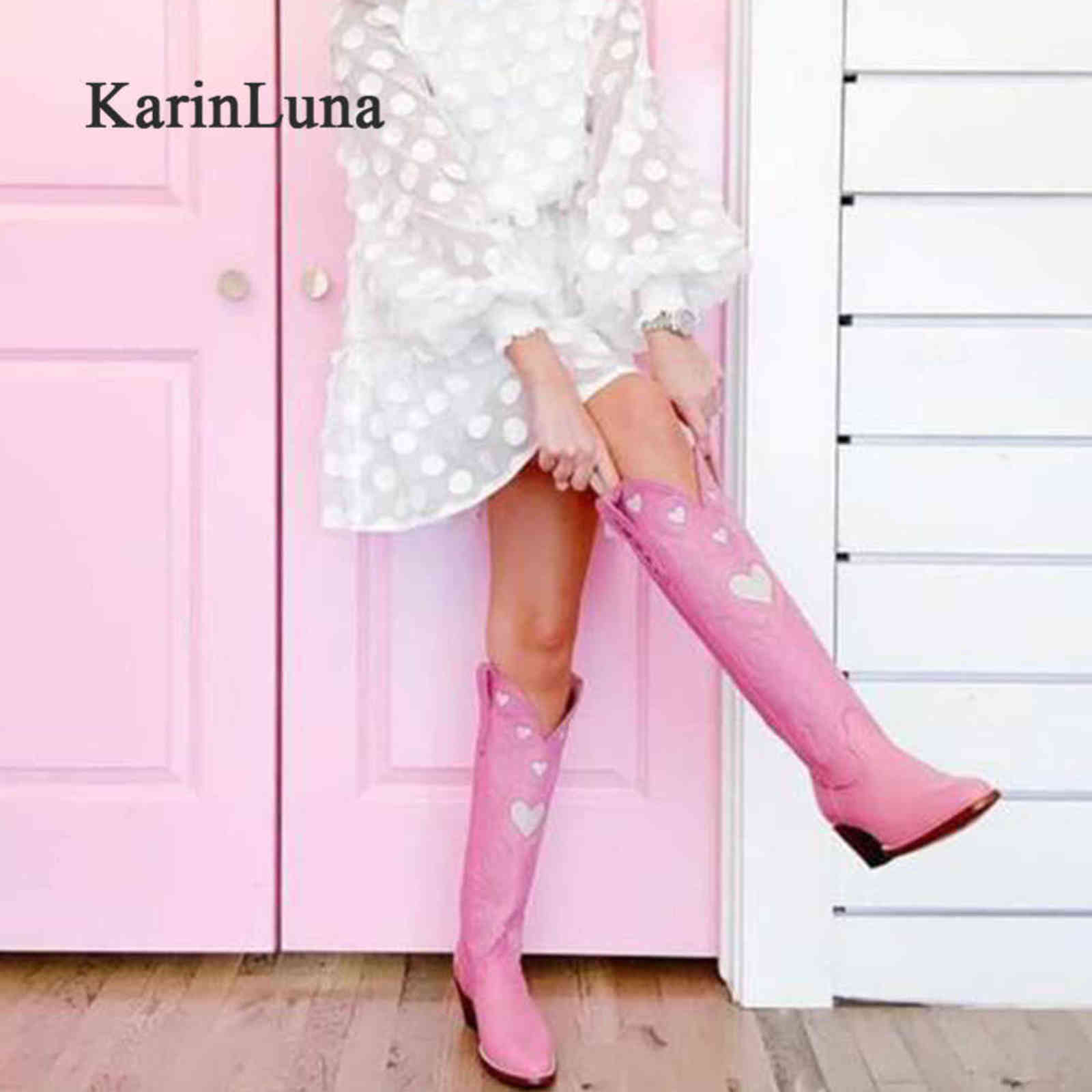 Brand Design Female Western Boots Pointed Toe Slip-On Heart-Shaped 2021 Fashion Cowgirl Comfy Women Knee High Boots H1102, Beige
Brand Design Female Western Boots Pointed Toe Slip-On Heart-Shaped 2021 Fashion Cowgirl Comfy Women Knee High Boots H1102, Beige