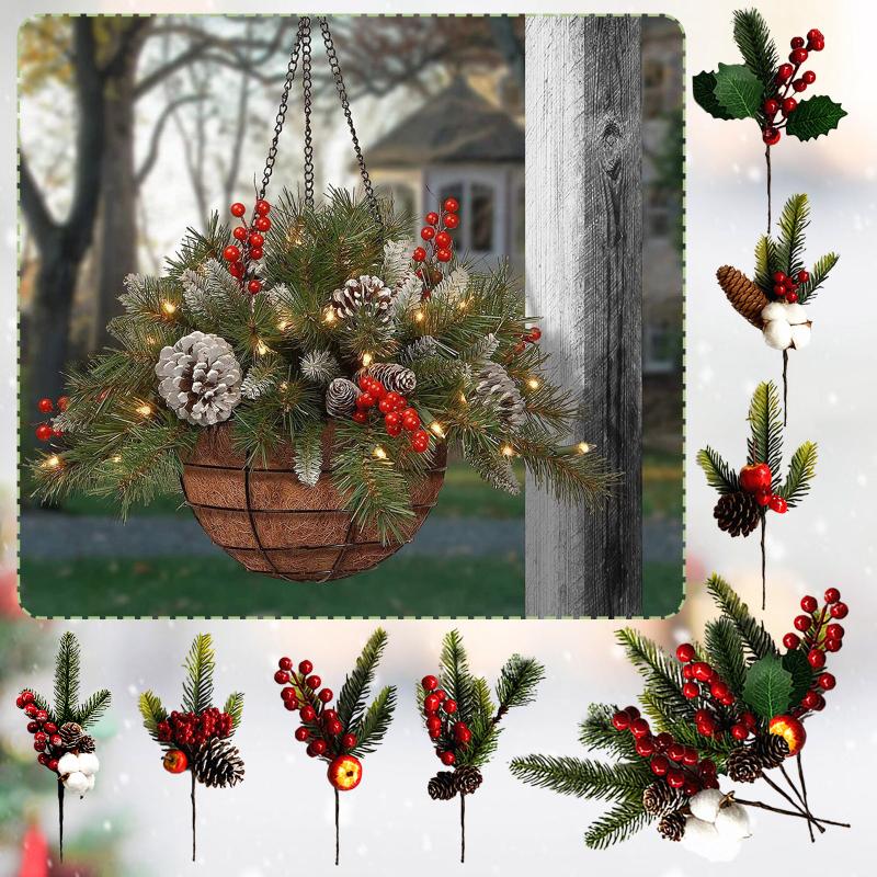 Christmas Decorations Cuttings Needles Artificial Pine Flower Branch Accessories Holiday Decoration Simulation Plant Red Fruit Berry
Christmas Decorations Cuttings Needles Artificial Pine Flower Branch Accessories Holiday Decoration Simulation Plant Red Fruit Berry