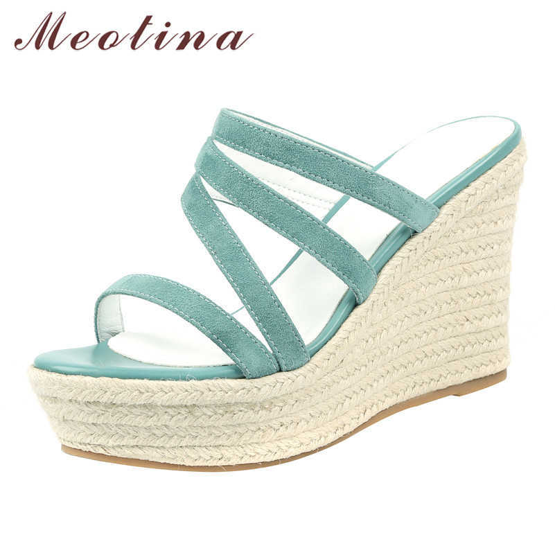 Meotina Espadrille Platform Wedges Heels Slippers Narrow Band Women Shoes Kid Suede Summer Fashion Sandals Ladies Apricot Blue 210608
Meotina Espadrille Platform Wedges Heels Slippers Narrow Band Women Shoes Kid Suede Summer Fashion Sandals Ladies Apricot Blue 210608