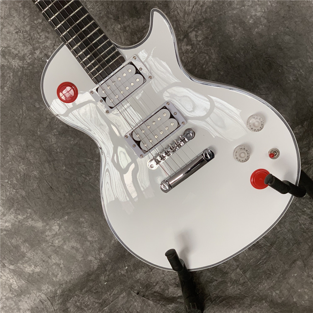 Custom Shop Electric Guitar. Kill Switch Buckethead style guitar 24 Frets Gitaar, Alpine White Guitarra,Real photos guitars
Custom Shop Electric Guitar. Kill Switch Buckethead style guitar 24 Frets Gitaar, Alpine White Guitarra,Real photos guitars