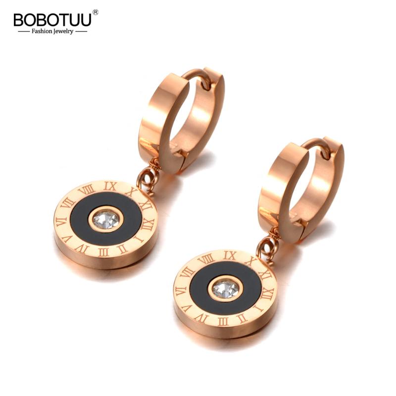 Hoop & Huggie BOBOTUU Vintage Stainless Steel Black Acrylic Circle Roman Numeral Wedding Earrings For Women CZ Crystl BE20092, Golden;silver
Hoop & Huggie BOBOTUU Vintage Stainless Steel Black Acrylic Circle Roman Numeral Wedding Earrings For Women CZ Crystl BE20092, Golden;silver