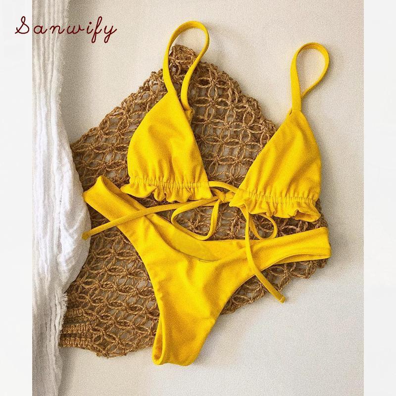 Women' Swimwear Mini Yellow High Waist Bikinis Bikini Thong 2 Piece Swimsuit Women Swim Suit Biquini, Black
Women' Swimwear Mini Yellow High Waist Bikinis Bikini Thong 2 Piece Swimsuit Women Swim Suit Biquini, Black