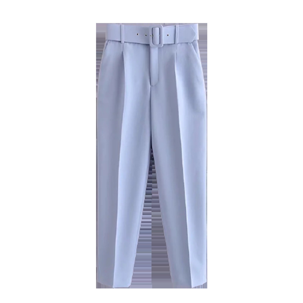 BBWM Women Fashion With Belt Side Pockets Office Wear Pants Vintage High Waist Zipper Fly Female Ankle Trousers Mujer 210520, Blue
BBWM Women Fashion With Belt Side Pockets Office Wear Pants Vintage High Waist Zipper Fly Female Ankle Trousers Mujer 210520, Blue
