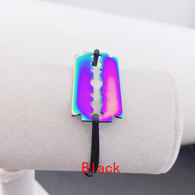 High Quality Stainless Steel Bracelet De Rasoir Blade Razor With Black Red Rope Adjustable France Famous Brand Jewelry For Women Men Unisex