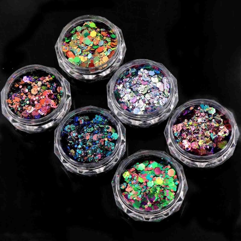 Nail Glitter 6 Colors Holographic Flakes Sequins Symphony Powder Pigment Acrylic Nails Tools
Nail Glitter 6 Colors Holographic Flakes Sequins Symphony Powder Pigment Acrylic Nails Tools
