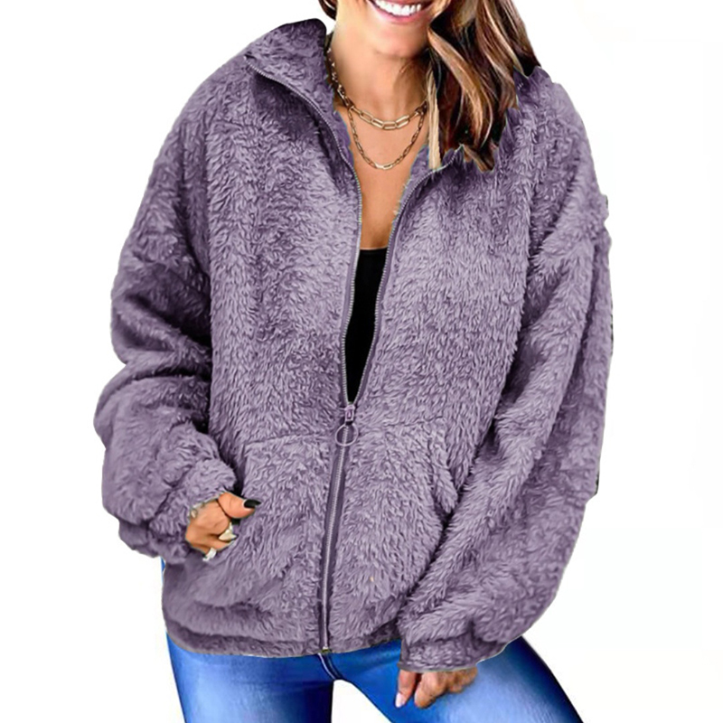 Europe and the Women's Fur & Faux United States popular 2021 autumn winter new wool zipper cardigan double-sided cashmere coat, Gray
Europe and the Women's Fur & Faux United States popular 2021 autumn winter new wool zipper cardigan double-sided cashmere coat, Gray