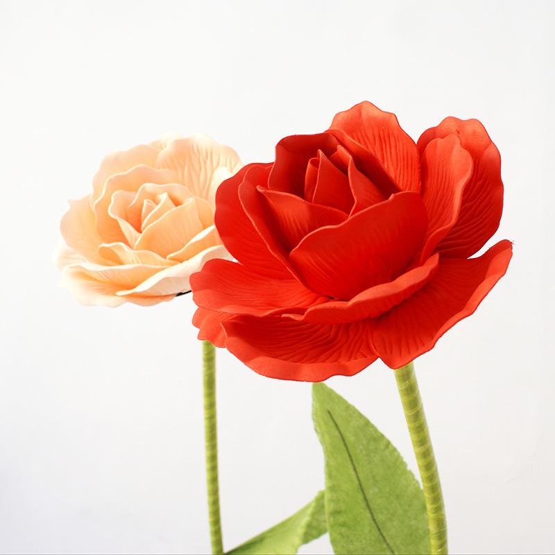 Decorative Flowers & Wreaths Giant Artificial Flower Fake Large Foam Rose With Stems For Wedding Background Decor Window Display Stage Valen
